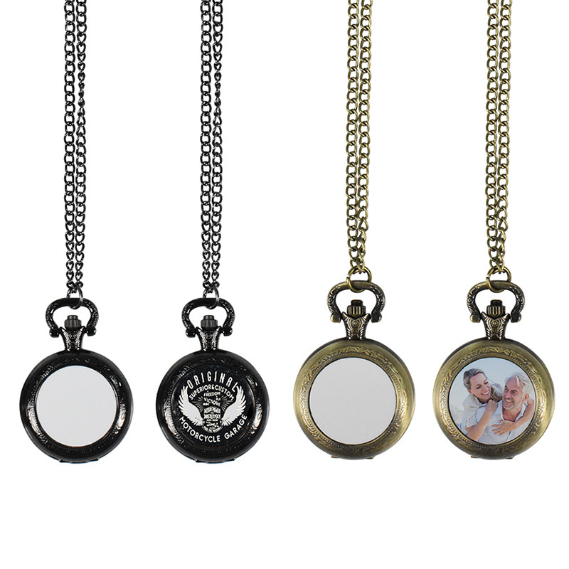 Steel Chain - Maßgefertigte Vintage Metall-Taschenuhr Anhänger-Halskette Klassische Uhren-Halskette