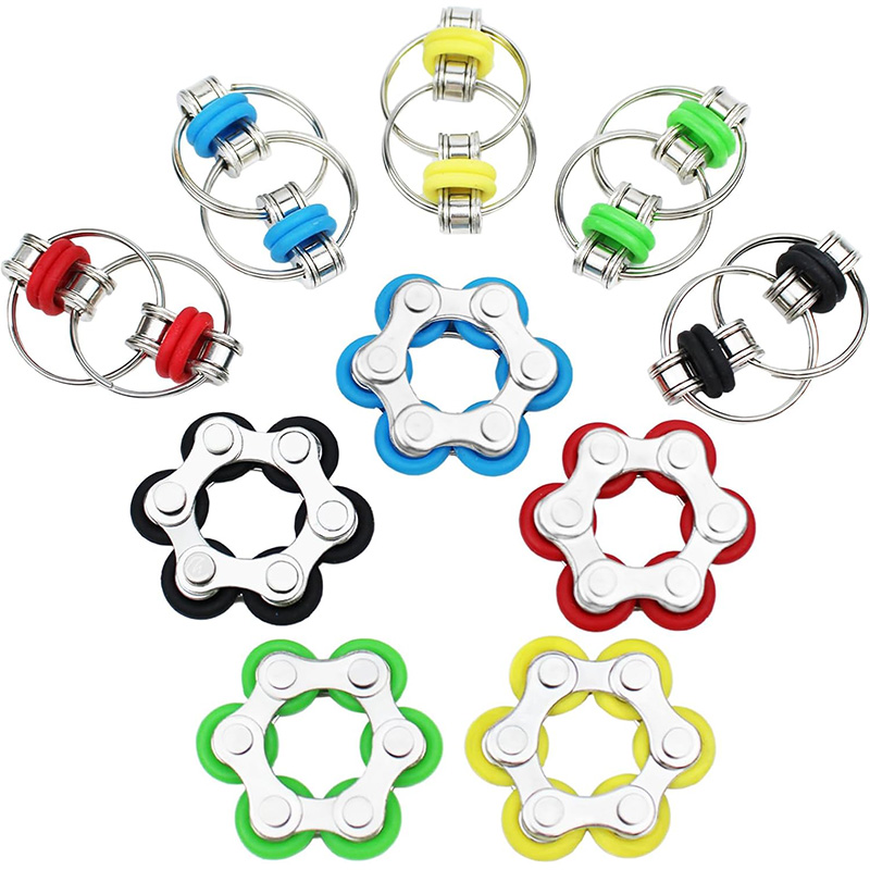 Roller Chain - Fidget-Spielzeug-Set enthält 2 Stück Schlüssel-Flippy-Ketten und
