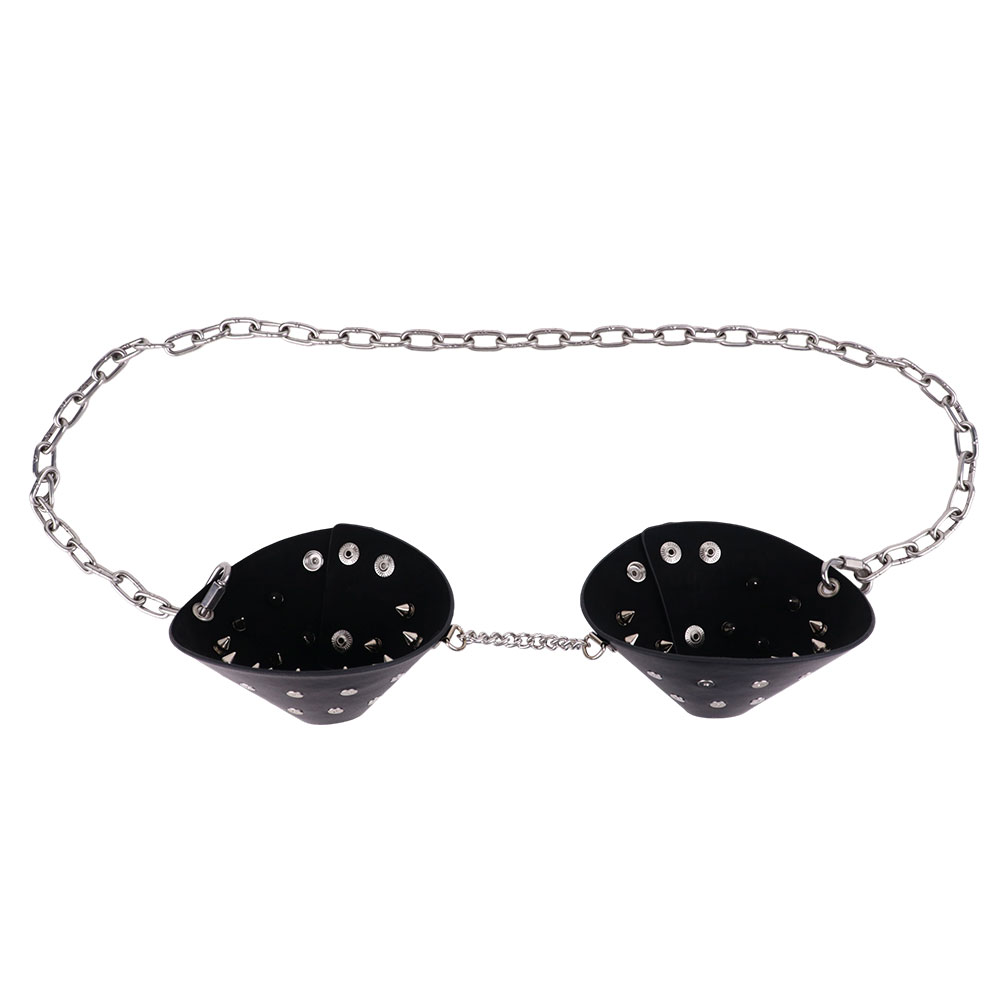 Steel Chain - DOGLOV Brust-Bondage, weiblich, tragbare Brustwarze, spitze