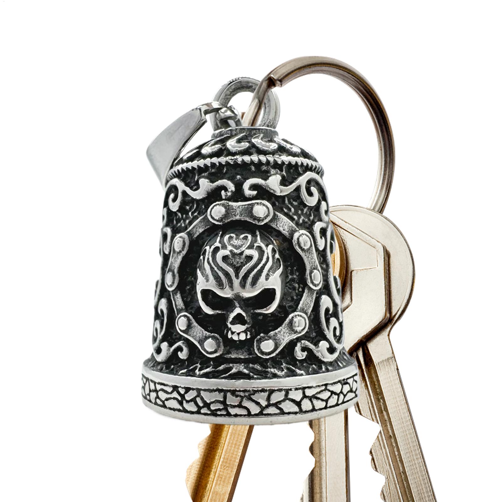 Motorcycle Chain - Totenkopf-Glockenanhänger, Motorradglocken, Dekoration für Männer, Reiter,