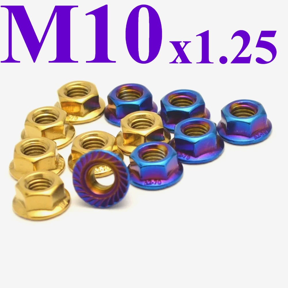 Sprocket - 6 Stück M10 x 1,25 Kettenradmuttern