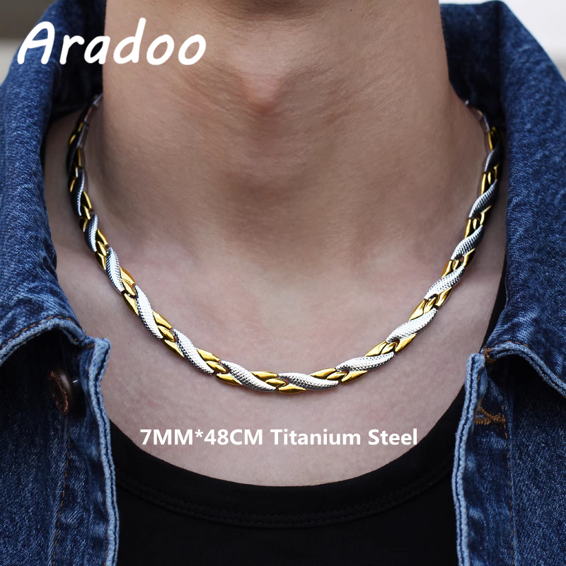 Ansi Chain - ARADOO Titan Stahl Drachen Muster Halskette