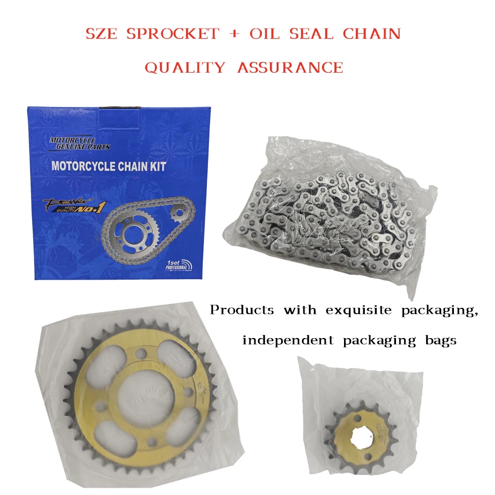 428 Chain - CG125 38T+15T 428H-102L Leiser, langlebiger Kettenrad-KIT,