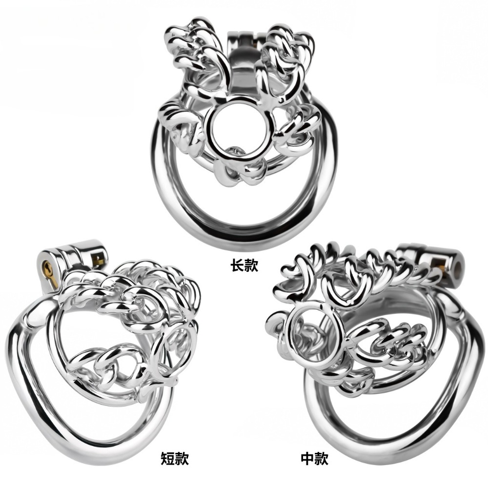 Steel Chain - Neuer Metall-Stahlketten-Keuschheitskäfig Penis-Abstinenz-Fesselvorrichtung 정조대 Fetisch BDSM