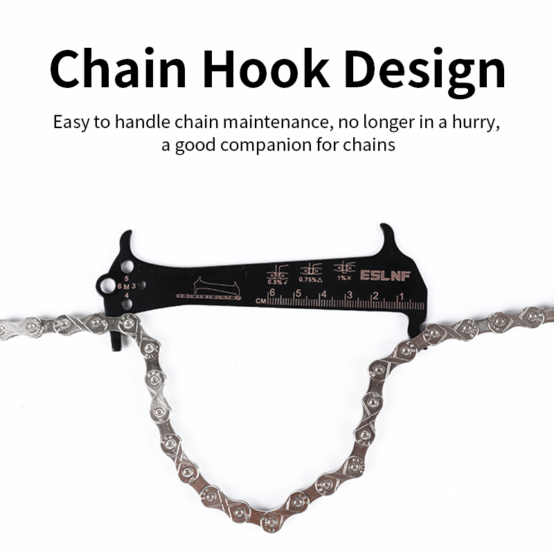 Bicycle Chain - ESLNF Hochpräzises Kettenverschleiß-Checker-Werkzeug, Fahrrad-Messlineal, langlebig, für