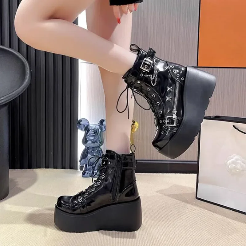 Designer Frauen Plattform Goth – Motorcycle Chain Bewertung und Preis