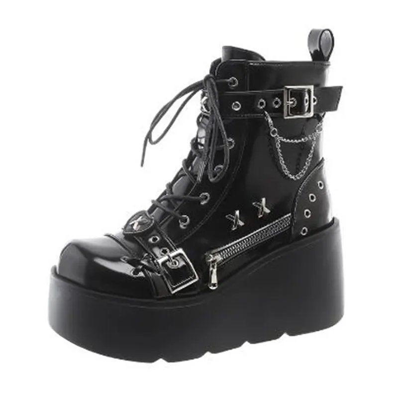 Designer Frauen Plattform Goth – Motorcycle Chain Bewertung und Preis