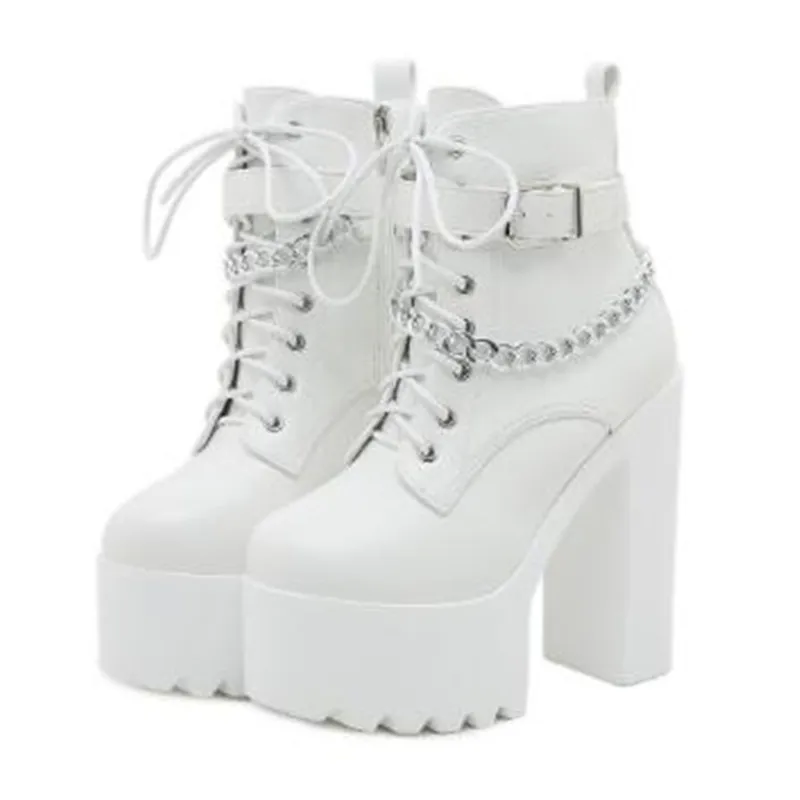 NEUE Gothic Schnalle Stiefelet – Motorcycle Chain Bewertung und Preis